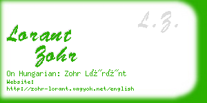 lorant zohr business card